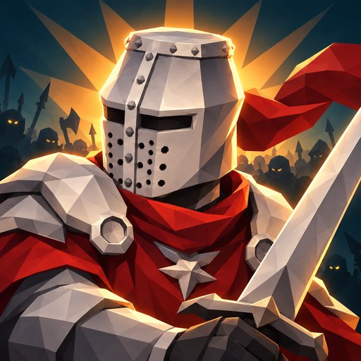Hordetide app icon: a knight in front of a monster horde